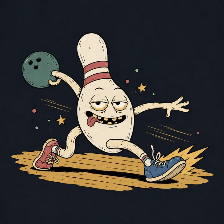 Pin City mascot bowling